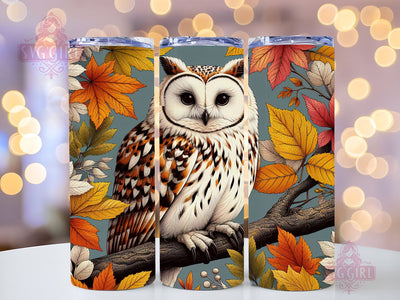 Barn Owl On A Branch 20oz Tumbler Wrap Sublimation Design, Straight Tapered Tumbler Wrap, Owl Tumbler Png, Instant Digital Download Sublimation SvggirlplusArt 