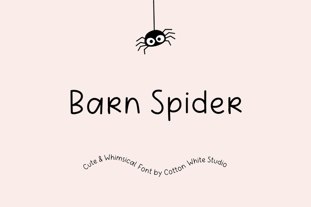 Barn Spider Font Cotton White Studio 