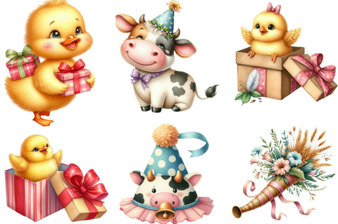 Barnyard Birthday Clipart Bundle Sublimation SVGista 