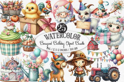 Barnyard Birthday Clipart Bundle Sublimation SVGista 