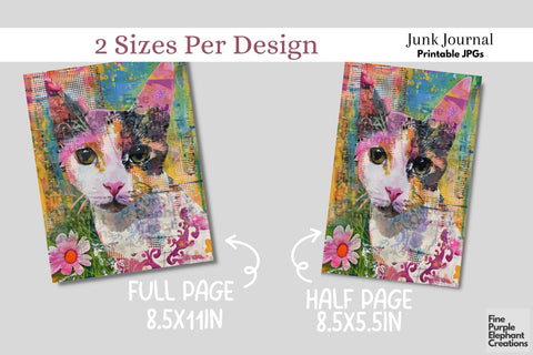 Barnyard Farm Spring Digital Junk Journal Kit Half Pages | Easter Floral Digital Pattern Fine Purple Elephant Creations 