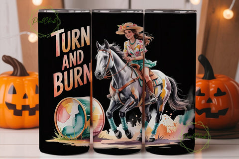 Barrel Racing Cowgirl 20oz Tumbler Wrap Sublimation PixelChick 