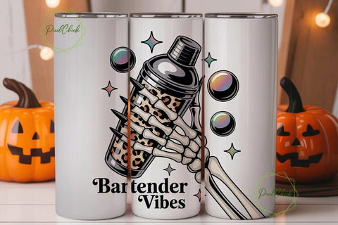 Bartender Vibes 20oz Tumbler Wrap Sublimation PixelChick 