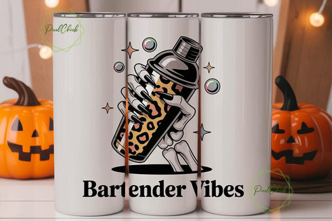 Bartender Vibes 20oz Tumbler Wrap Sublimation PixelChick 