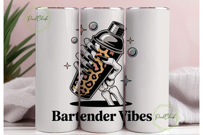 Bartender Vibes 20oz Tumbler Wrap Sublimation PixelChick 