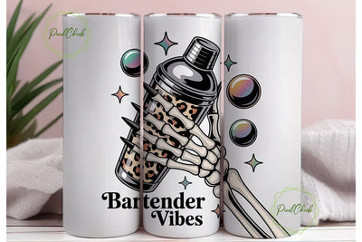 Bartender Vibes 20oz Tumbler Wrap Sublimation PixelChick 