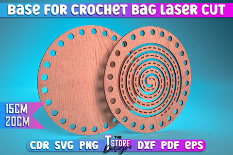 Base for Crochet Bag Laser Cut | Accessories Laser Cut Design | CNC Files SVG The T Store Design 