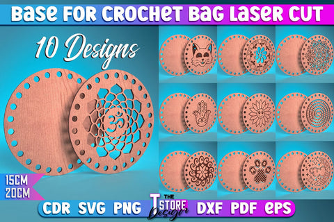Base for Crochet Bag Laser Cut | Accessories Laser Cut Design | CNC Files SVG The T Store Design 