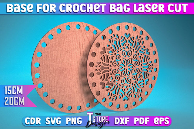 Base for Crochet Bag Laser Cut | Accessories Laser Cut Design | CNC Files SVG The T Store Design 