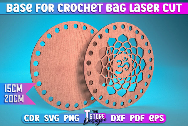 Base for Crochet Bag Laser Cut | Accessories Laser Cut Design | CNC Files SVG The T Store Design 