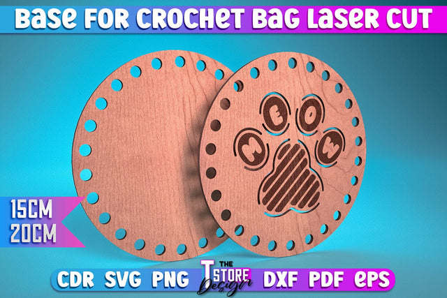 Base for Crochet Bag Laser Cut | Accessories Laser Cut Design | CNC Files SVG The T Store Design 