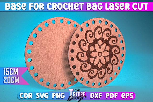 Base for Crochet Bag Laser Cut | Accessories Laser Cut Design | CNC Files SVG The T Store Design 