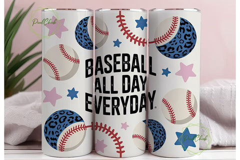 Baseball All Day 20oz Tumbler Wrap Sublimation PixelChick 