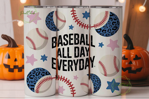 Baseball All Day 20oz Tumbler Wrap Sublimation PixelChick 