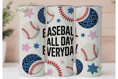 Baseball All Day 20oz Tumbler Wrap Sublimation PixelChick 
