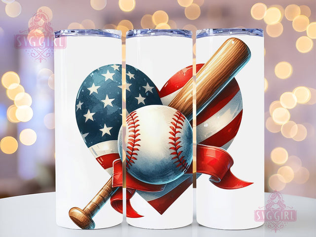 Baseball American Flag 20oz Tumbler Wrap Sublimation Design, Straight Tapered Tumbler Wrap, Baseball Tumbler Png, Instant Digital Download Sublimation SvggirlplusArt 