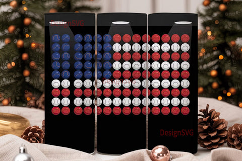 Baseball American Flag 20oz Tumbler Wrap Sublimation DesignSVG 