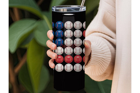 Baseball American Flag 20oz Tumbler Wrap Sublimation DesignSVG 