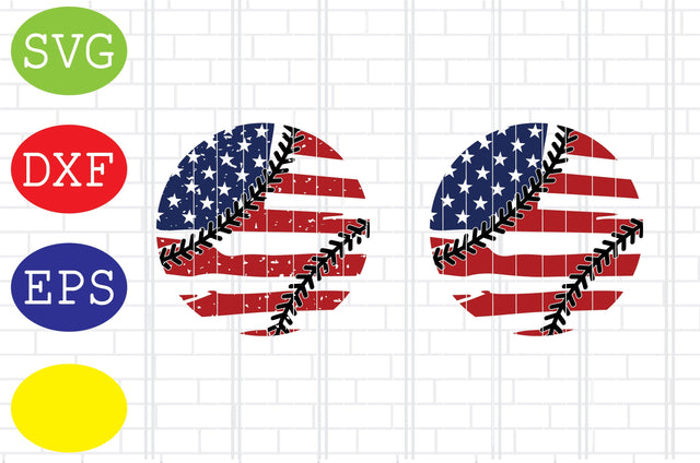 Baseball American Flag Svg, Softball Ball Svg, Softball Silhouette, Softball File, Baseball Cut File, Sport Svg, Jpg, Eps, Dxf Files SVG DigitalSvgFiles 