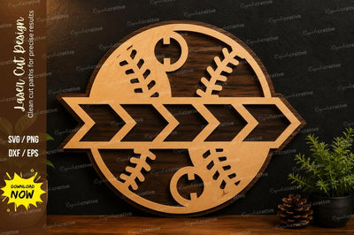 Baseball Arrow Monogram Laser Cut SVG Design SVG Regulrcrative 
