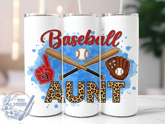Baseball Aunt Sports Lover Funny Tumbler Wrap, Sports Lover Tumbler Design, 20oz Skinny Tumbler, Sublimation Design, Baseball Gift for Aunt, Funny Aunt Tumbler, Baseball Theme Tumbler Wrap Sublimation ToriDesigns 