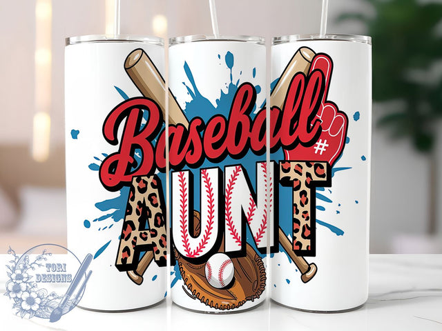 Baseball Aunt Sports Lover Funny Tumbler Wrap, Sports Lover Tumbler Design, 20oz Skinny Tumbler, Sublimation Design, Baseball Gift for Aunt, Funny Aunt Tumbler, Baseball Theme Tumbler Wrap Sublimation ToriDesigns 