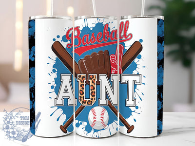 Baseball Aunt Sports Lover Funny Tumbler Wrap, Sports Lover Tumbler Design, 20oz Skinny Tumbler, Sublimation Design, Baseball Gift for Aunt, Funny Aunt Tumbler, Baseball Theme Tumbler Wrap Sublimation ToriDesigns 
