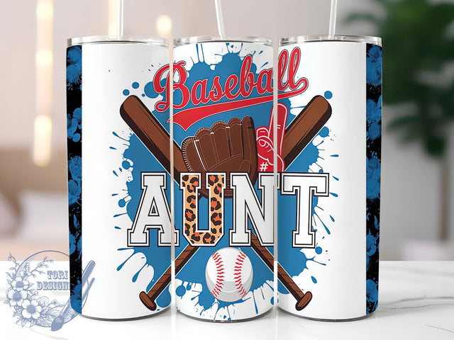 Baseball Aunt Sports Lover Funny Tumbler Wrap, Sports Lover Tumbler Design, 20oz Skinny Tumbler, Sublimation Design, Baseball Gift for Aunt, Funny Aunt Tumbler, Baseball Theme Tumbler Wrap Sublimation ToriDesigns 
