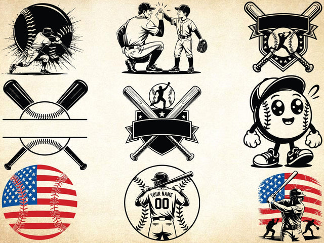 Baseball Ball Svg Bundle, Baseball Personalized Name Svg, Baseball Clipart, 4th of July Svg SVG Creativeart88 