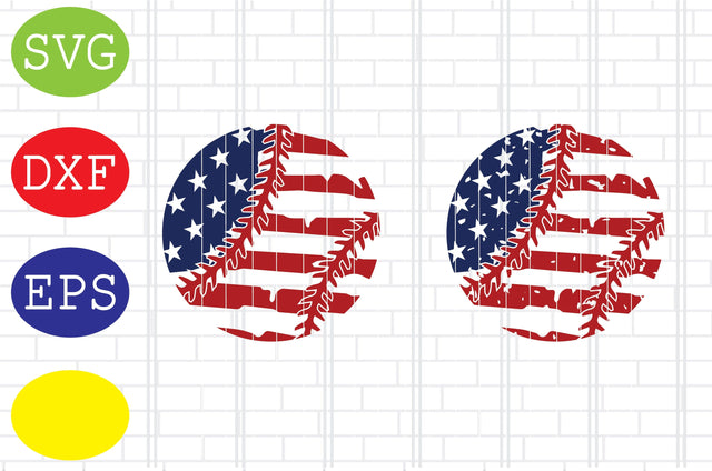 Baseball Ball US Flag Svg, Softball Silhouette, Softball File, Baseball Cut File, Sport Svg, Jpg, Eps, Dxf Files SVG DigitalSvgFiles 