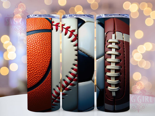 Baseball Basketball Soccer Football Tumbler Wrap, 20oz Tumbler Sublimation, Baseball Basketball Tumbler, Soccer Football Design, Game Day Tumbler, Athletic Theme Tumbler, Sports Mom Gift Sublimation SvggirlplusArt 
