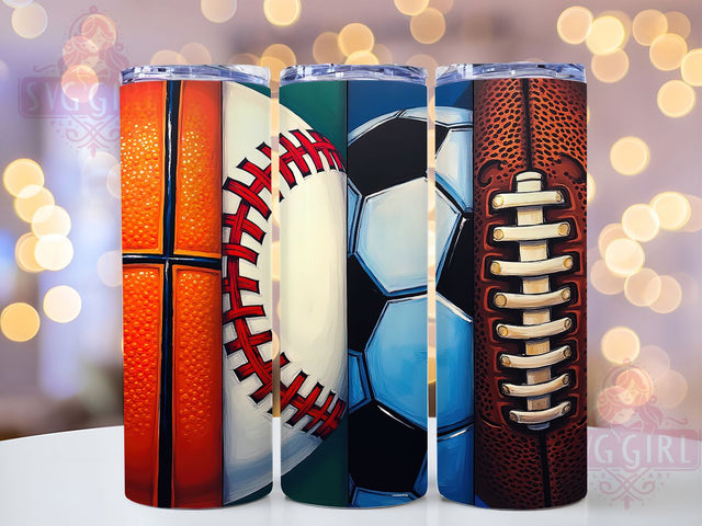 Baseball Basketball Soccer Football Tumbler Wrap, 20oz Tumbler Sublimation, Baseball Basketball Tumbler, Soccer Football Design, Game Day Tumbler, Athletic Theme Tumbler, Sports Mom Gift Sublimation SvggirlplusArt 