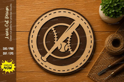 Baseball Bat Emblem SVG | Sports Laser Cut File | Glowforge CNC DXF PNG EPS SVG Regulrcrative 