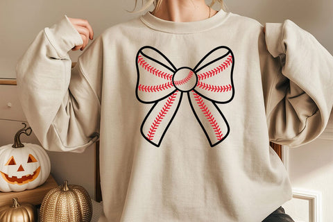 Baseball Bow SVG , Baseball Ribbon SVG , Cute Sports Mom Clipart for Cricut Projects SVG DesignDestine 