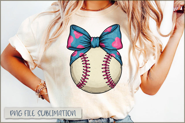 Baseball Brushstroke Coquette Game Day PNG Sublimation Shetara Begum 
