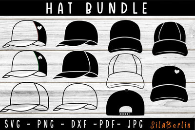 Baseball Cap SVG Bundle, Baseball Cap SVG, Baseball Cap Clipart, Snapback Hat Svg, Cut Files For Silhouette, Files for Cricut SVG SilaBerlin 