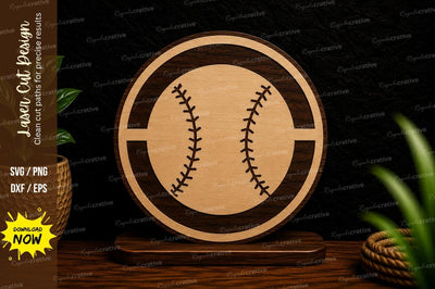 Baseball Circle Ornament Laser Cut Svg Design SVG Regulrcrative 
