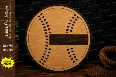 Baseball Circle Sign Laser Cut Svg Design SVG Regulrcrative 
