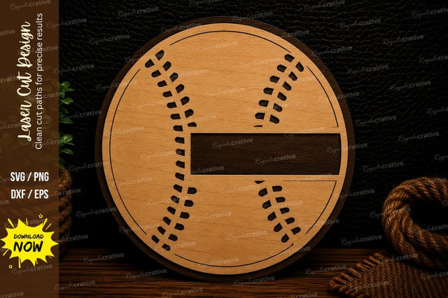 Baseball Circle Sign Laser Cut Svg Design SVG Regulrcrative 