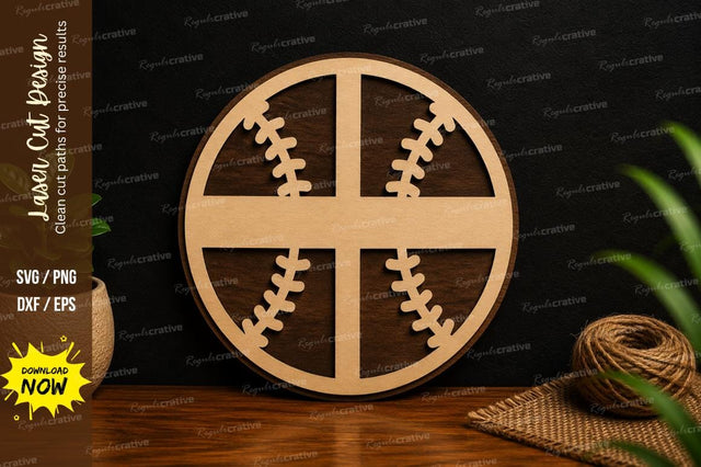 Baseball Circle Sign Laser Cut SVG File SVG Regulrcrative 