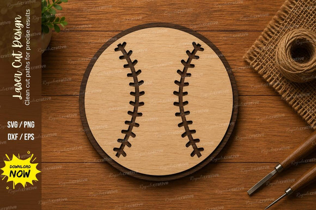 Baseball Circle SVG | Sports Laser Cut Design | Glowforge CNC DXF PNG EPS SVG Regulrcrative 