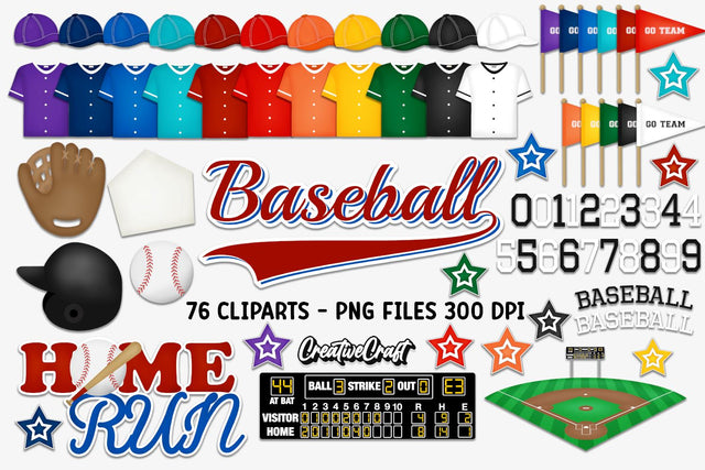 Baseball Clip Arts, baseball graphics png Sublimation CreativeCraftShop 
