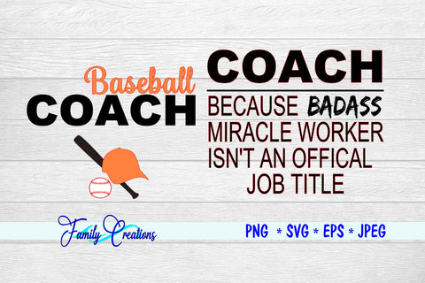 Baseball Coach SVG Family Creations 