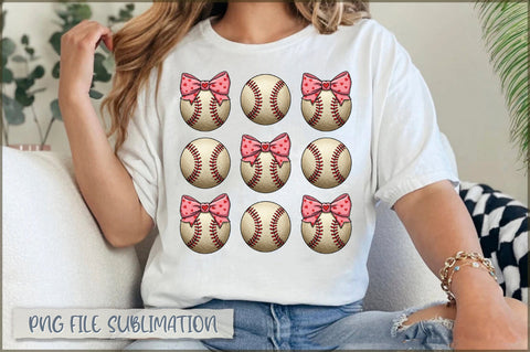 Baseball Coquette PNG, Pink Bow PNG Sublimation Shetara Begum 