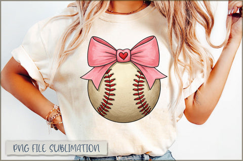Baseball Coquette PNG, Pink Bow PNG Sublimation Shetara Begum 