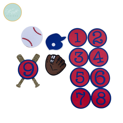 Baseball Cupcake Picks SVG Sharia Morton Designs 