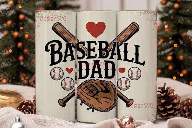 Baseball Dad 20oz Tumbler Wrap Sublimation DesignSVG 