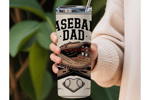 Baseball Dad 20oz Tumbler Wrap Sublimation DesignSVG 