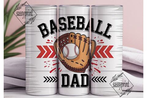 Baseball Dad 20oz Tumbler Wrap Sublimation sassyprint 