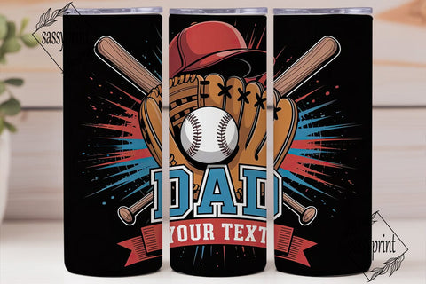 Baseball Dad 20oz Tumbler Wrap Sublimation sassyprint 